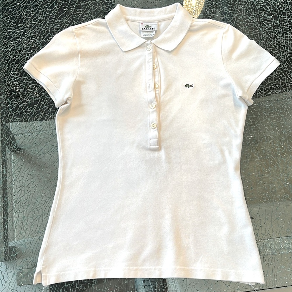 Lacoste white polo